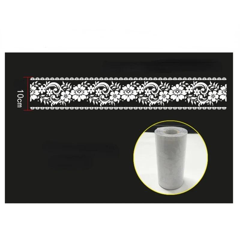 Nové krajkové PVC samolepky na zeď do obývacího pokoje Dekorace hran oken Dveře Skříňka kolem pasu Vodotěsná samolepicí dekorace pro kutily