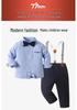 Nuovo Set Due Pezzi Pantaloni con Bretelle - Stile Britannico Primo Compleanno Completo da Gentiluomo per Bambini