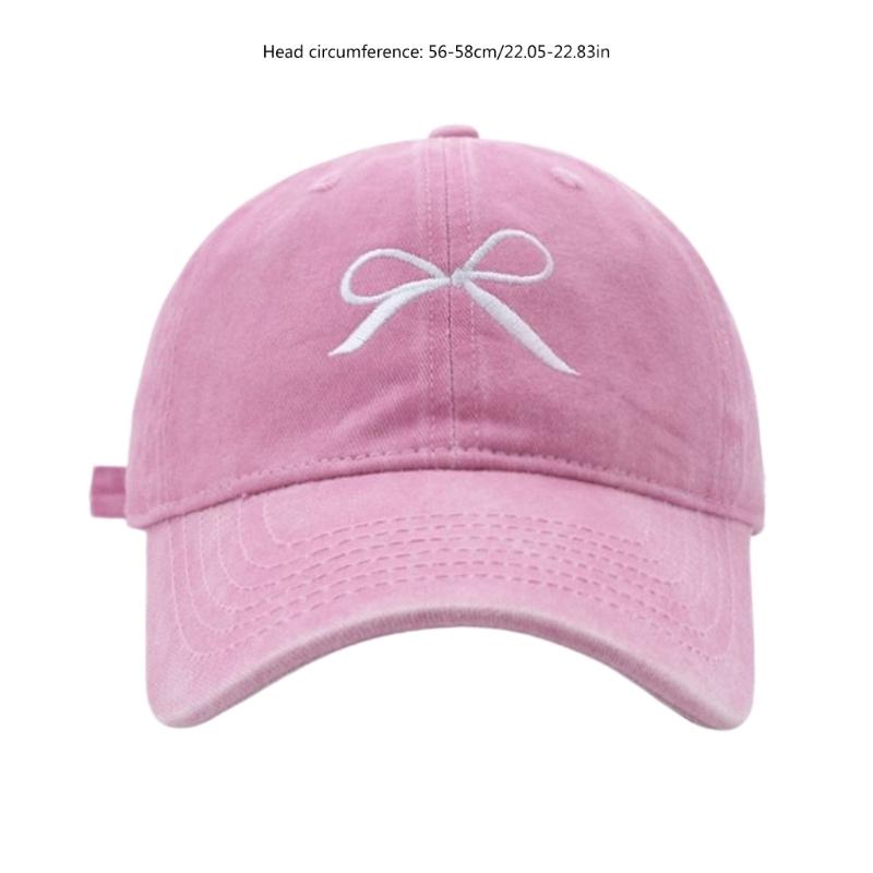 Modern Baseball Hat Hat for Girls Women Embroidered Bow Casual Hat for Sports Gym Mountain Camping Hat Outdoor Activity