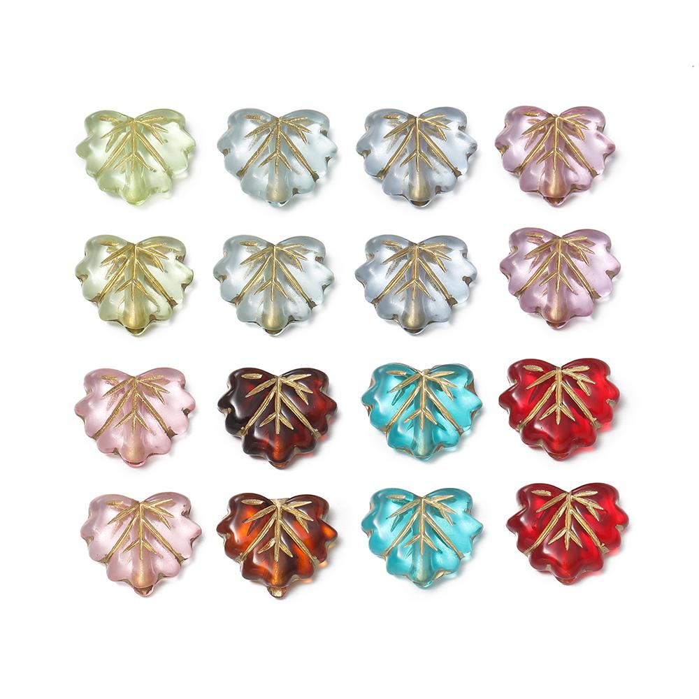 50pcs/Lot Acrylic Leaves Beads Spacer Charms Bead for DIY Bracelet Necklace Keychain Jewelry Making Accessories Supplies
