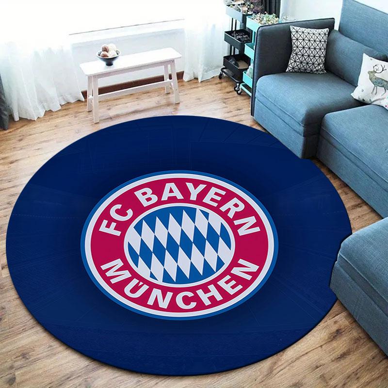 FC Bayern Munchen Round Area Rug,Carpet Rug for Living Room Bedroom Sofa Playroom Decor,Non-slip Floor Mat