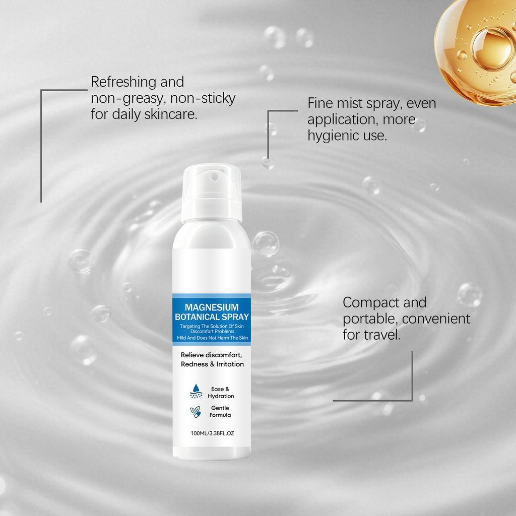 Hydraterende Magnesium Spray Zacht voor de Huid Verfrissend Absorbeerbaar Roodheid Verlichting Dagelijkse Huidverzorging Hydraterende Glans Minerale Gezichtsmist