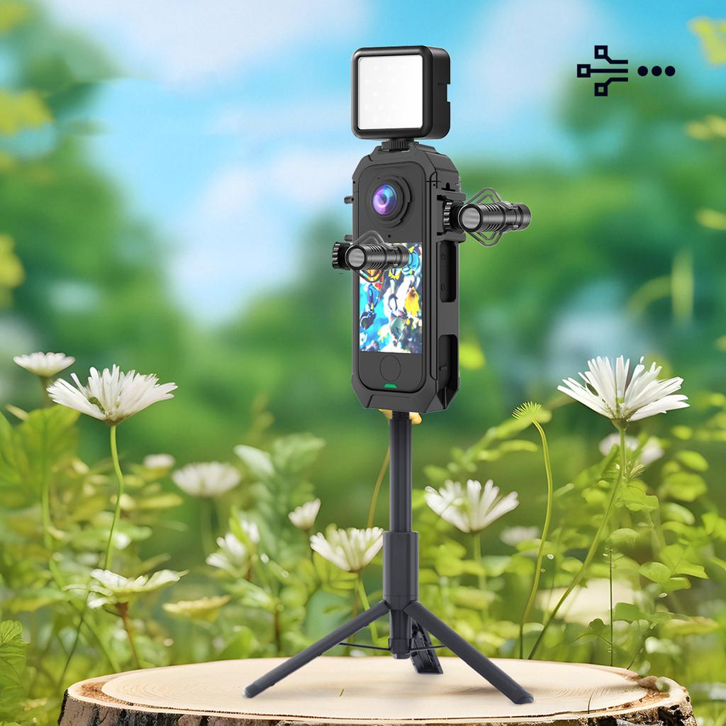 1/2Pcs For Insta360 X4 Air PC Protective Frame Magnetic Quick Release Frame with 1/4 Threads Cold Shoe Mount Expansion Bracket
