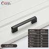 128mm Home Hotel Italian Aluminium Alloy Black Color Furniture Handles Drawer Kitchen Cabinet Bookcase Hardware Cabinet Pulls