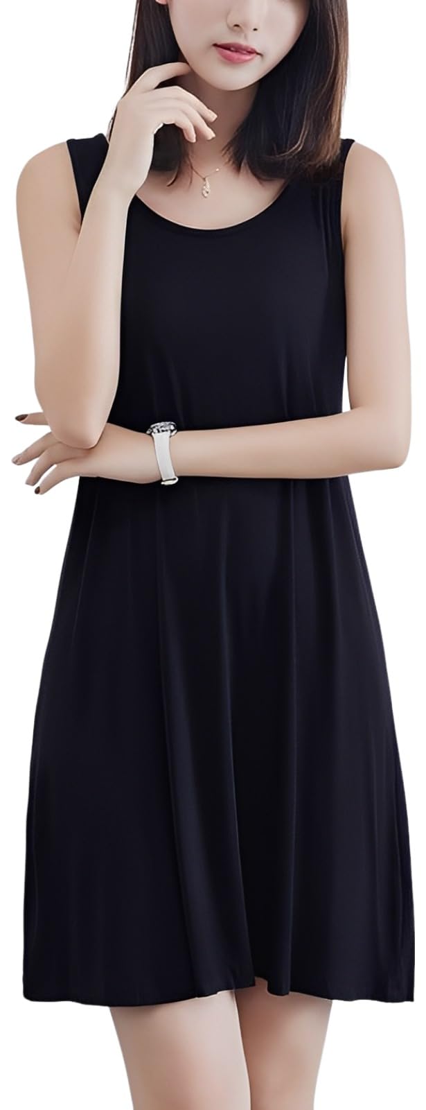 Женская майка без рукавов Aspersio, доступная в мини и длинном вариантах, идеально подходит для беременных, девичье платье, однотонное декольте, без рукавов, тянущееся женское платье,