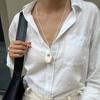 IngeSight.Z Korean Simple Irregular Red Resin Pendant Necklace for Women Fashion Exquisite Sweater Chain Daily Wear Jewelry Gift