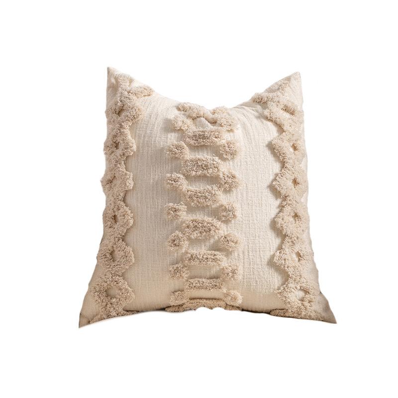 Ins Style Home Sofa High-End Pillow Cover Knitted Tassel Lamp Luxury Simple Hotel Bedside Pillow Cover Pillowcase