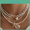 Bohemian Summer Beach Jewelry With Artificial Pearl Beads And Star Pendant For Women