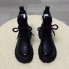 Short Boots for Women with British Style  Autumn and Winter New Style  Thick Soled and Slimming with Plush Short Boots