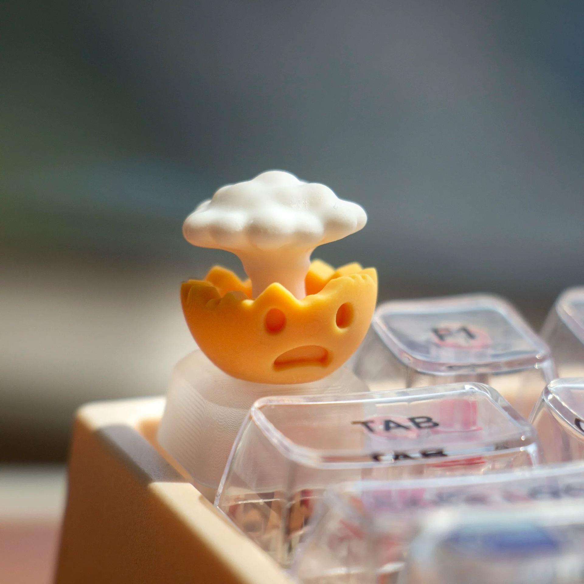 Creative Explosion Head Emoji Resin Keycap for Cross Axis Keyboards