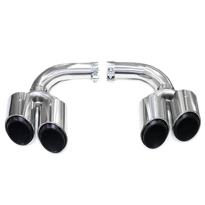 18-24 Year Porsche Cayenne Black Quad Exhaust Tailpipe Muffler Modification