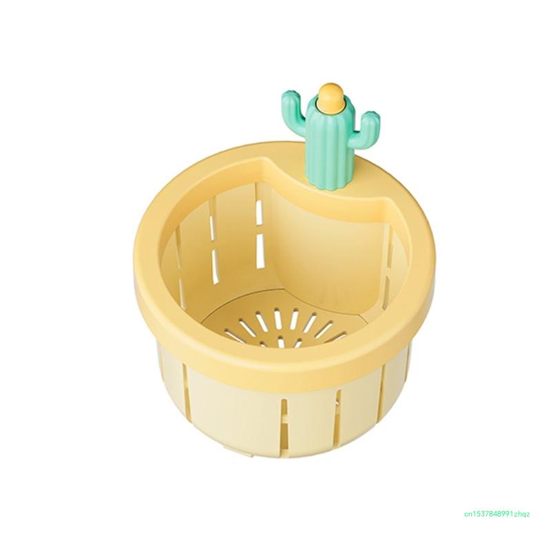 Innovative Cactus Kitchen Waste Strainer Press Release Draining Basket Multifunctional Green Cactus Sink Filter Net