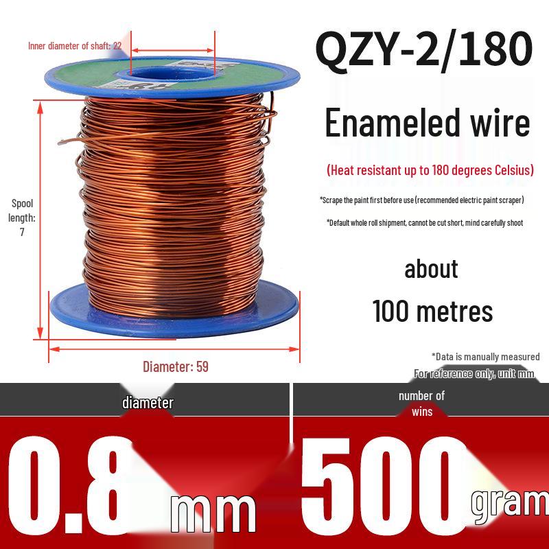 180° Värmebeständig Emajlert Rund Koppartråd, QZY-2/180
