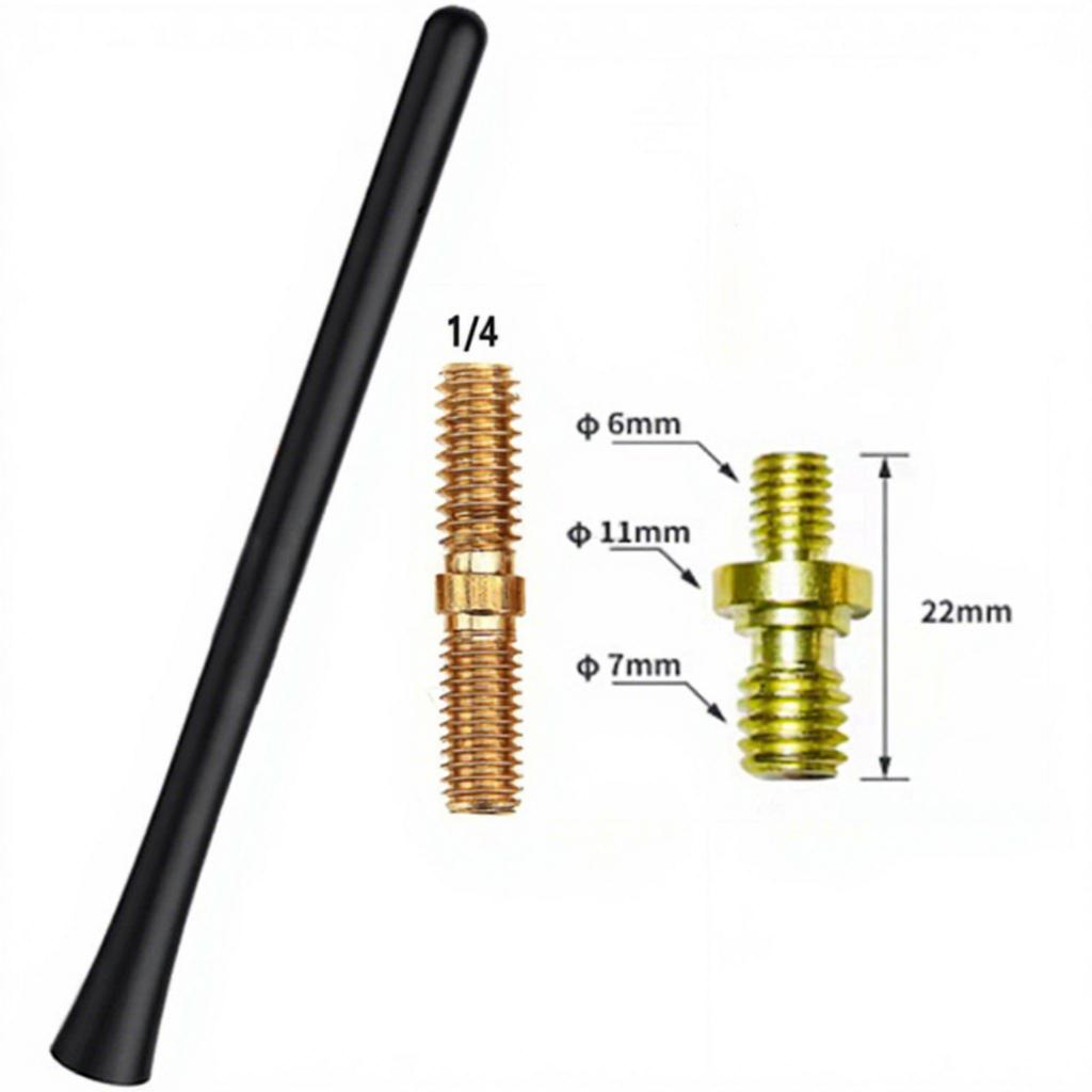Automotive Car Roof External Aerial Helical Radio Antenna Thread-Mounted Short 18cm Rubber Mast Replacement Truck AM/FM