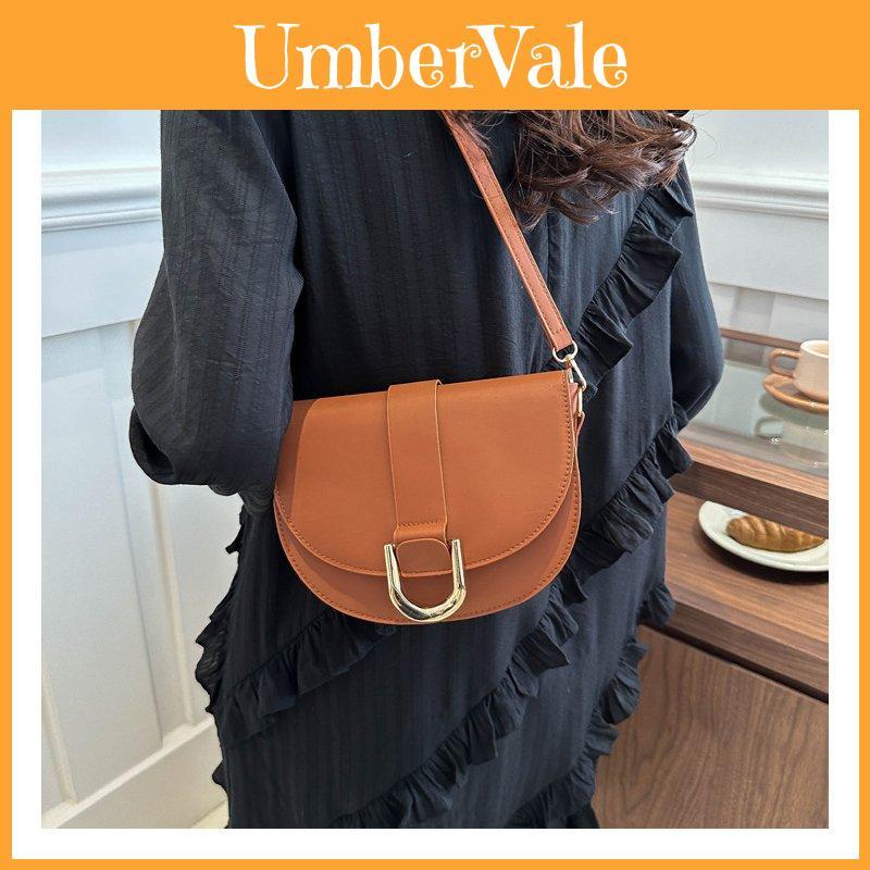 Chic And Trendy Pu Saddle Bag For Women Spring Summer Fashion Crossbody Bag With Stitching Design
