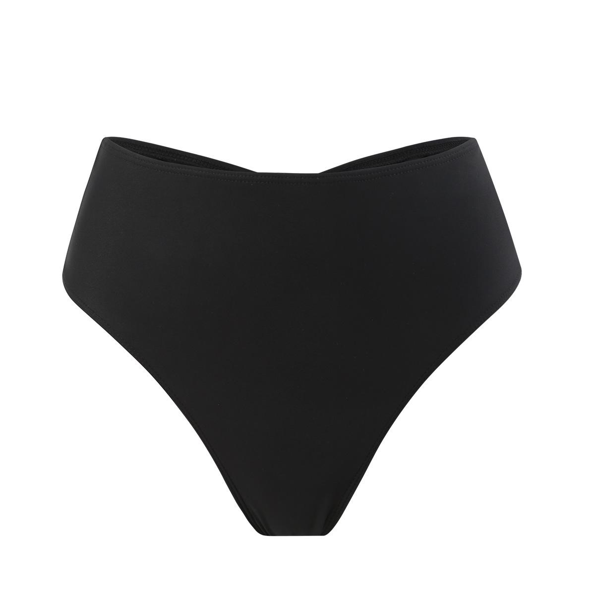 

2024 Женский Сексуальный Купальник Бикини с Эффектом Похудения - Однотонный Треугольный Дизайн Extra Large чёрный