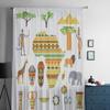 Afrika Symbole Und Reise Vektor Set Tüll Transparente Vorhänge für Wohnzimmer Schlafzimmer Küche Dekoration Voile Organza Vorhänge