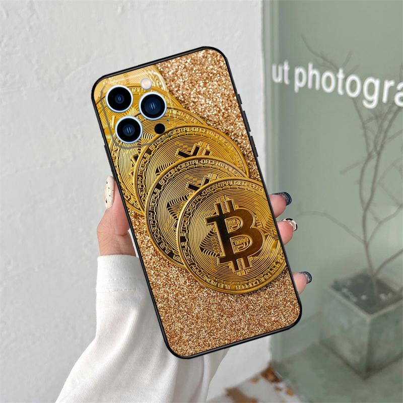 Bitcoin BTC Silicone Soft Case For iPhone 17 Air 11 15 16 14 Pro Max 12 13 Mini 16 Plus 16e Back Cover