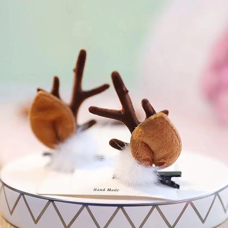 Barrette Serre-tête Bois de Faon Style Mori - Accessoire de Cheveux de Noël Mignon d'Inspiration Féerique pour Femmes