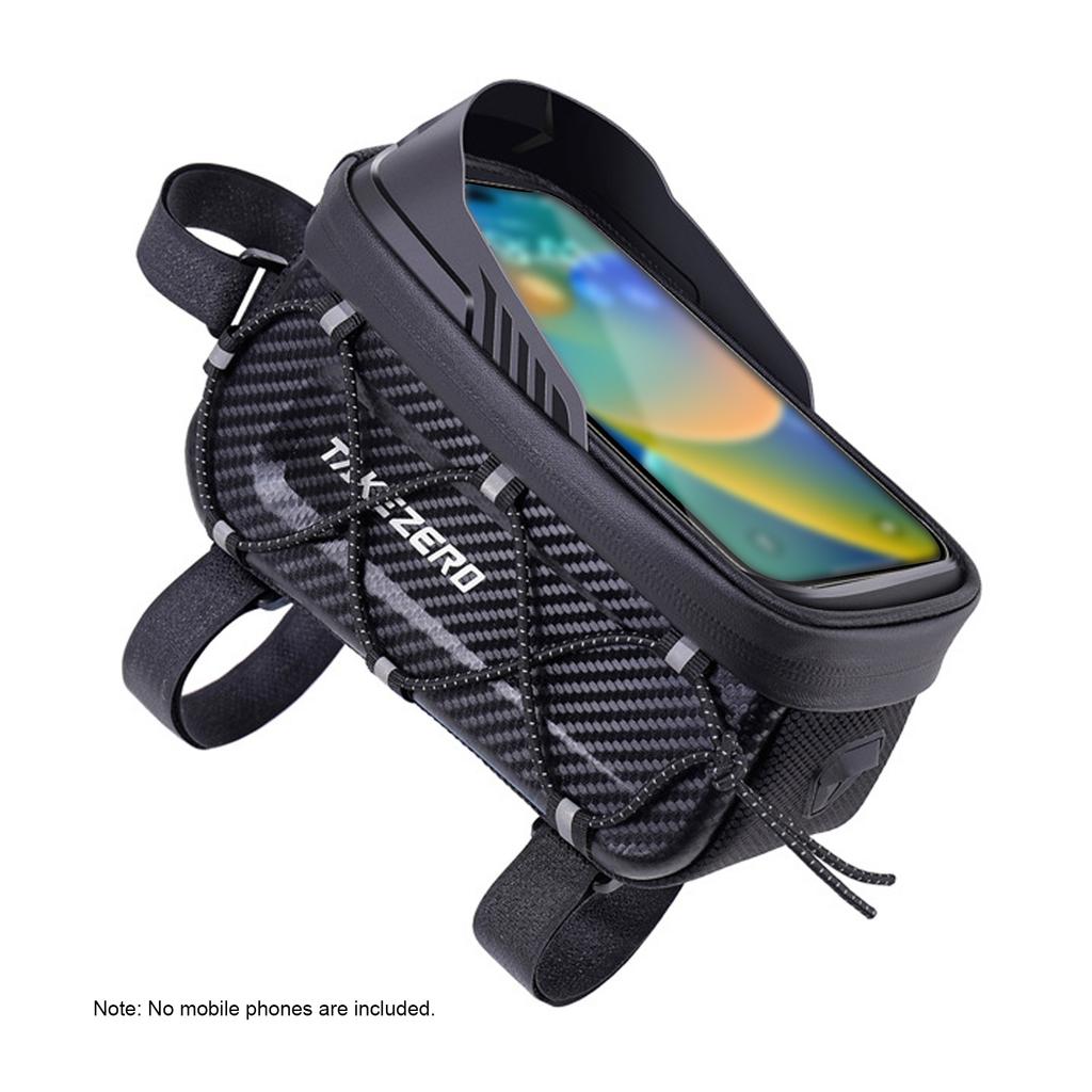 Bike Bag Reflective Saddle Bag Front EVA Hard Casing Beam Bag A39 Earphone Hole Design Expandable Elastic Cord