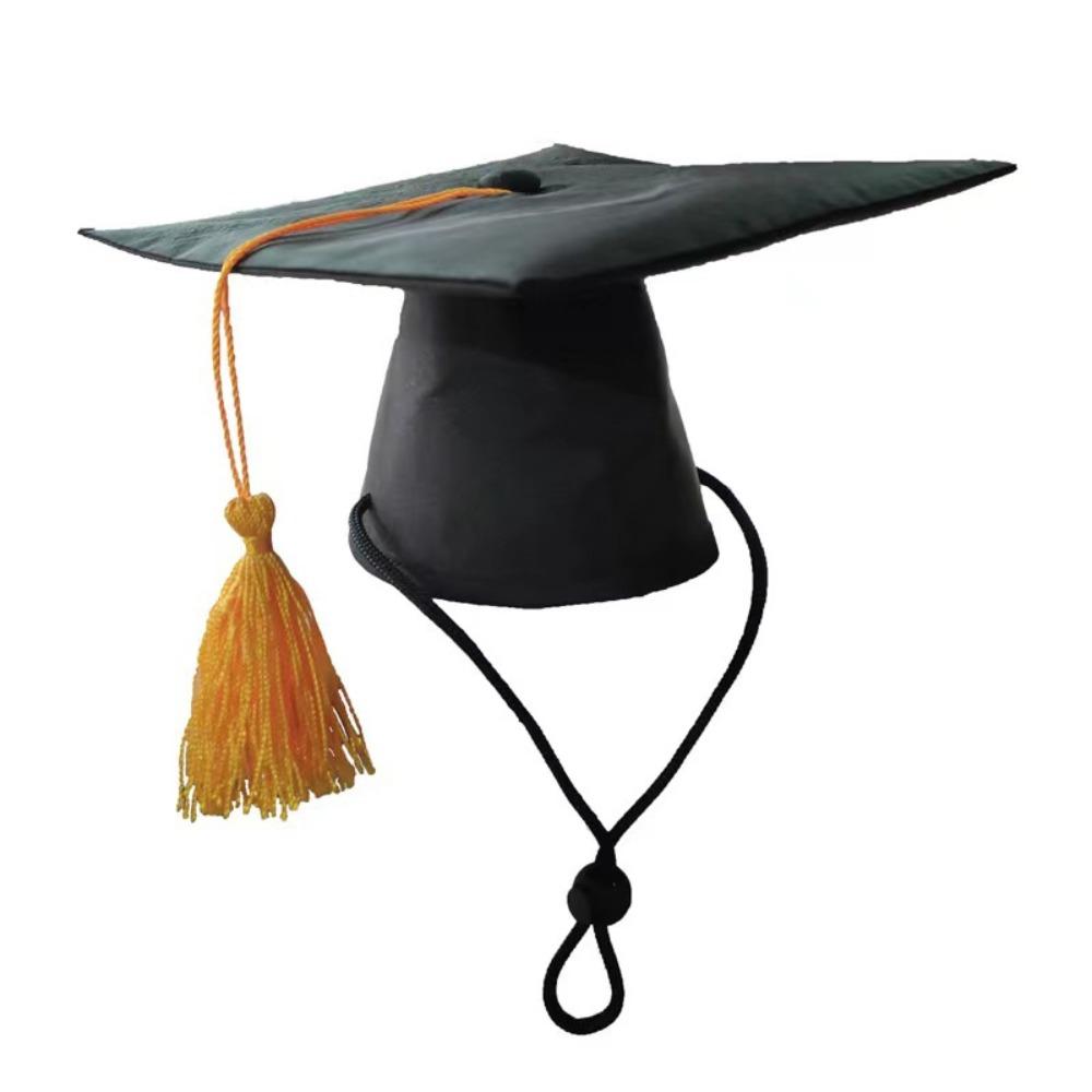 2Pcs/Set with Bow Tie Pet Graduation Caps Mortarboard Hat Congrats Grad Dog Graduation Hats Honors Graduation Degree Ceremony