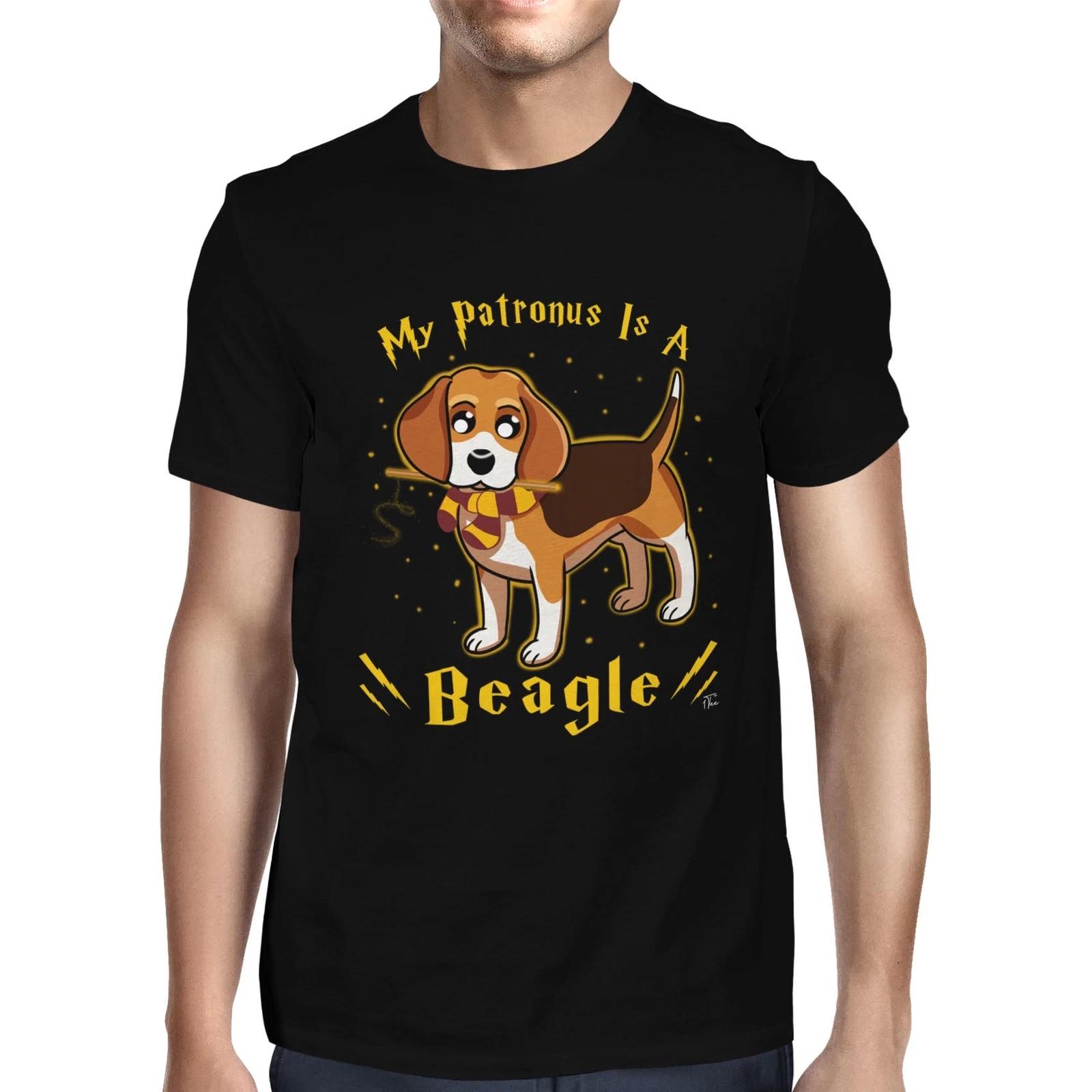 1Tee Mens My Patronus Is A Beagle Dog T-Shirt XL