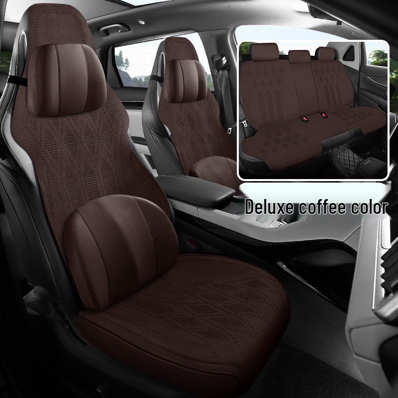 Geely Borui New Energy Four Seasons Ultra-thin Suede Saddle Car Seat Cushion Set