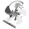 5 Flügel Holzofenventilator mit Hitzeschild Thermometer Aluminiumlegierung Leiser Betrieb Wärmegetrieben