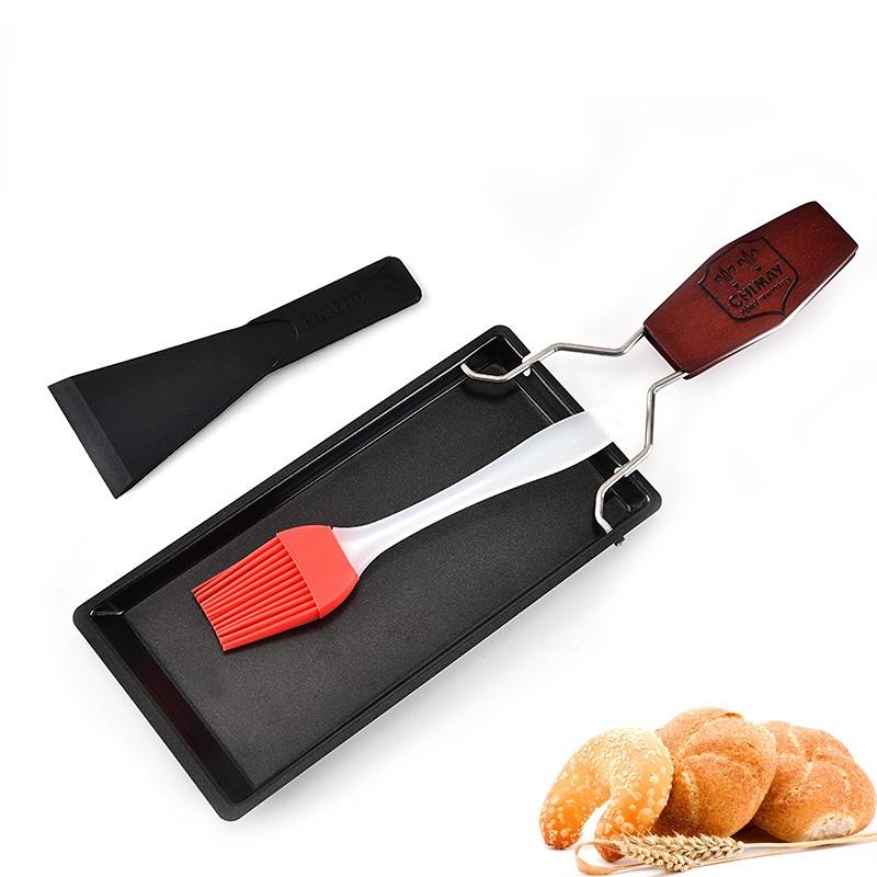 

1 комплект антипригарной пластины для барбекю, квадратная пластина для барбекю, стейк на открытом воздухе, для кемпинга, портативная жарка из чистого железа