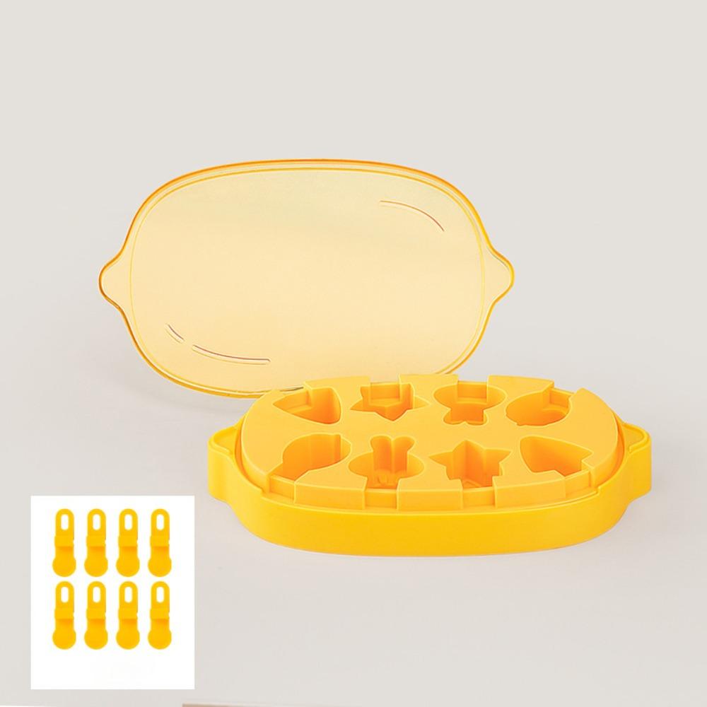 6/8 Cavity Ice Candy Maker with Ice Storage Box Ice Pop Molds  Cheese Style E