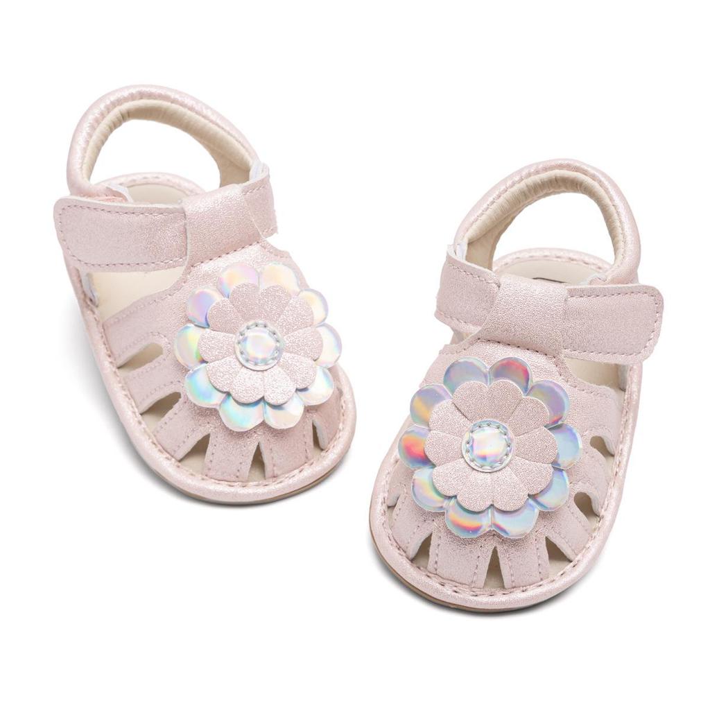 Summer Sunflower Toddler Sandals - Baby Girls' Rubber Sole Shoes 2026