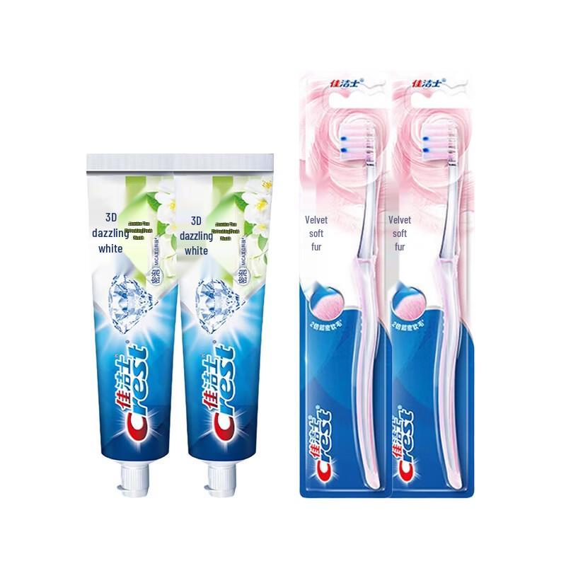 Crest 3D White Jasmine Tea Toothpaste & Velvet Gum Care Toothbrush Bundle