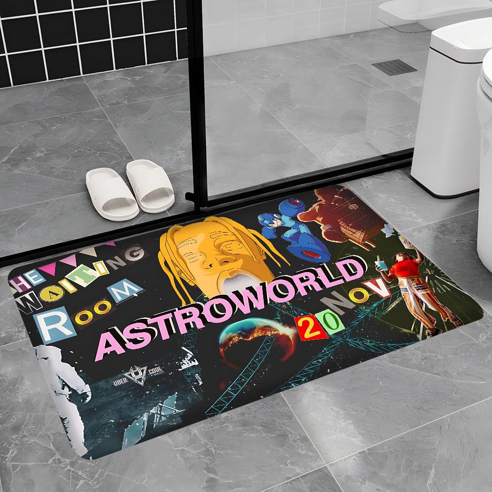 Travis Scott Astroworld Rohožky do místnosti Protiskluzové Absorbující vodu Dlouhá pruhovaná podložka Rohožka do ložnice Vítejte Rohožka před dveře