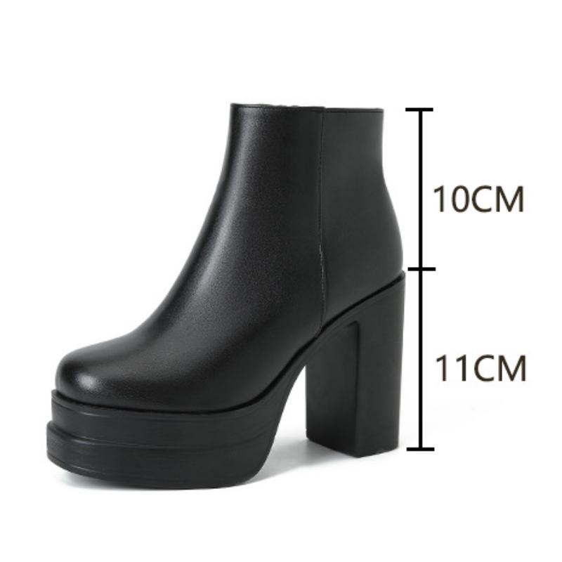 Fashion 2025 New Women's Boots Sexy Ultra High Heels Woman Round Toe Boots Platform Shoes Women Shoes Ankle Boots Zipper Party Shoes