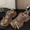 Spring Women Ins Super Fire Full Diamond Straps Casual Leopard Print Gold Niche Design Handsome Water Dad Shoes