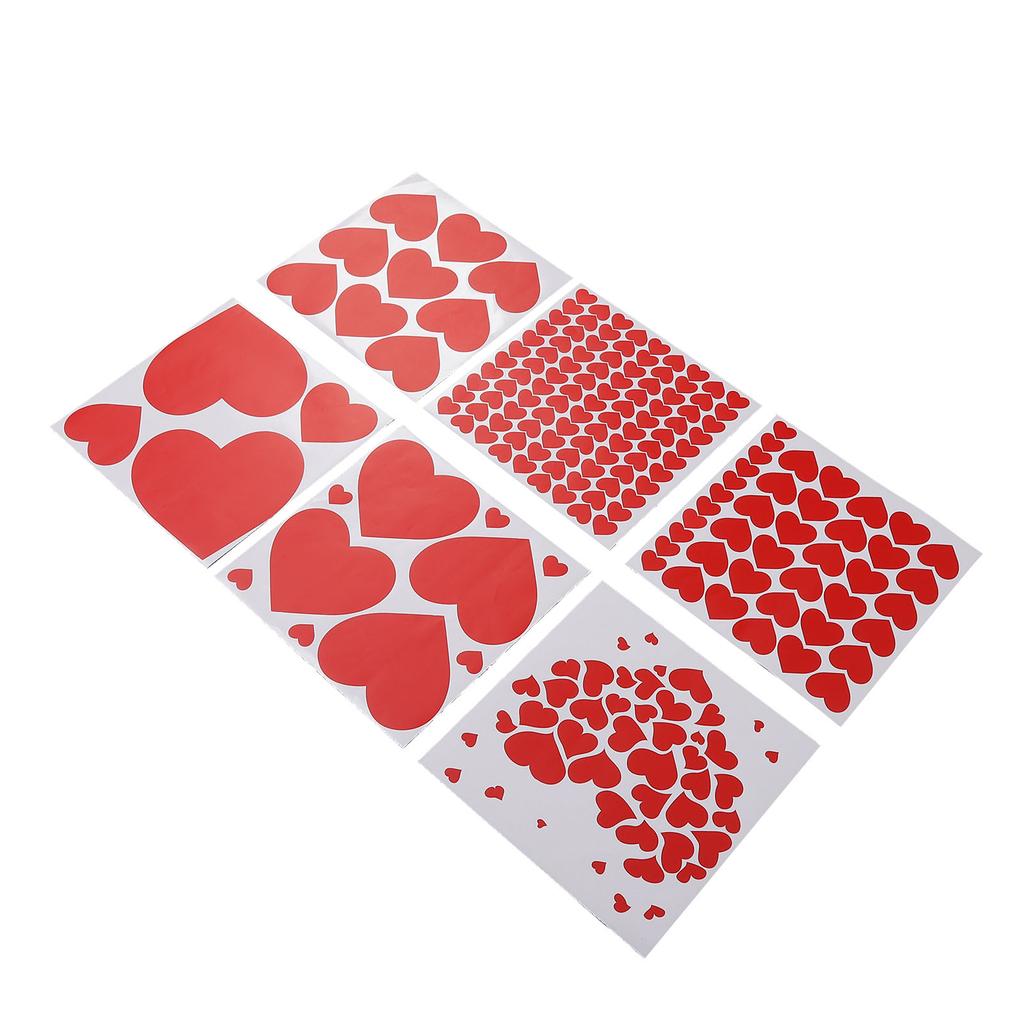 6Pcs Valentine\\\'s Day Love Heat Stickers Self Adhesive  Valentine\\\'s Day Wall Stickers for An