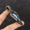 Owyhee Blue Opal Pendant Copper Wire Wrapped Pendant Gemstone Copper Jewelry Titanium Beads Pendant Handmade Wire Wrap Jewelry Gift For Her