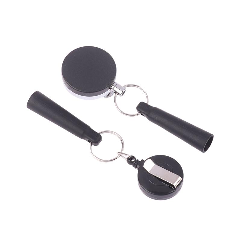 Camping Heavy Duty Retractable Pen Cap Pull Keychain Holder Reel Carpenter Pencils Anti Lost Rope Key Ring Chain Belt Clip
