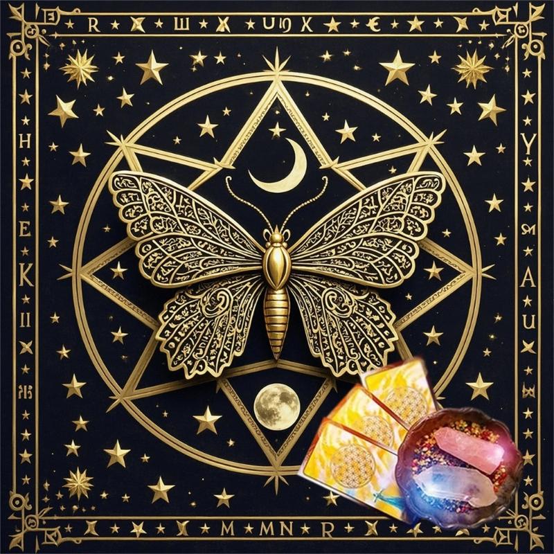 Butterfly Star Pattern Tarots Card Tablecloth Altars Cloth Altars Cloth Divinations Card Table Cloth Tapestry Easy Use