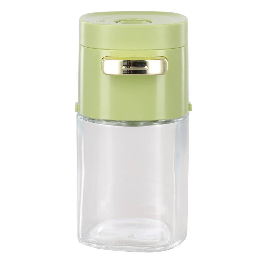 Glass Salt Dispenser with Push Mechanism for Effortless Seasoning Control in Cooking Dust Proof Design for Freshness