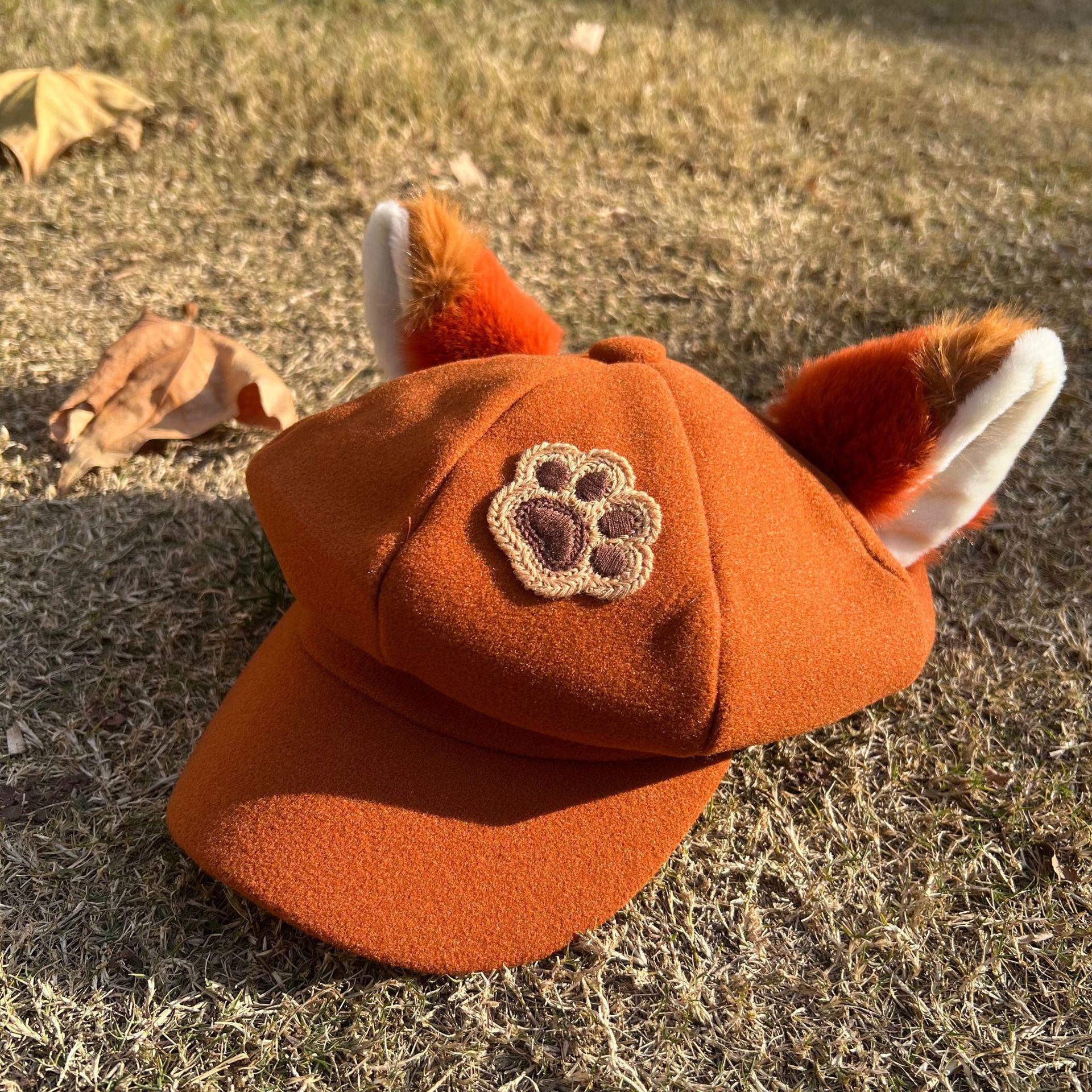 Zootopia Judy & Nick Cosplay Plush with Octagonal Beret and Plush Ears