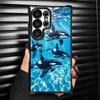 Orca Ocean Pattern Plating Phone Case For Samsung Galaxy S24 S25 FE S26 Edge S23 Ultra S22 S21 Plus S20 Anti-Fall Airabag Cover