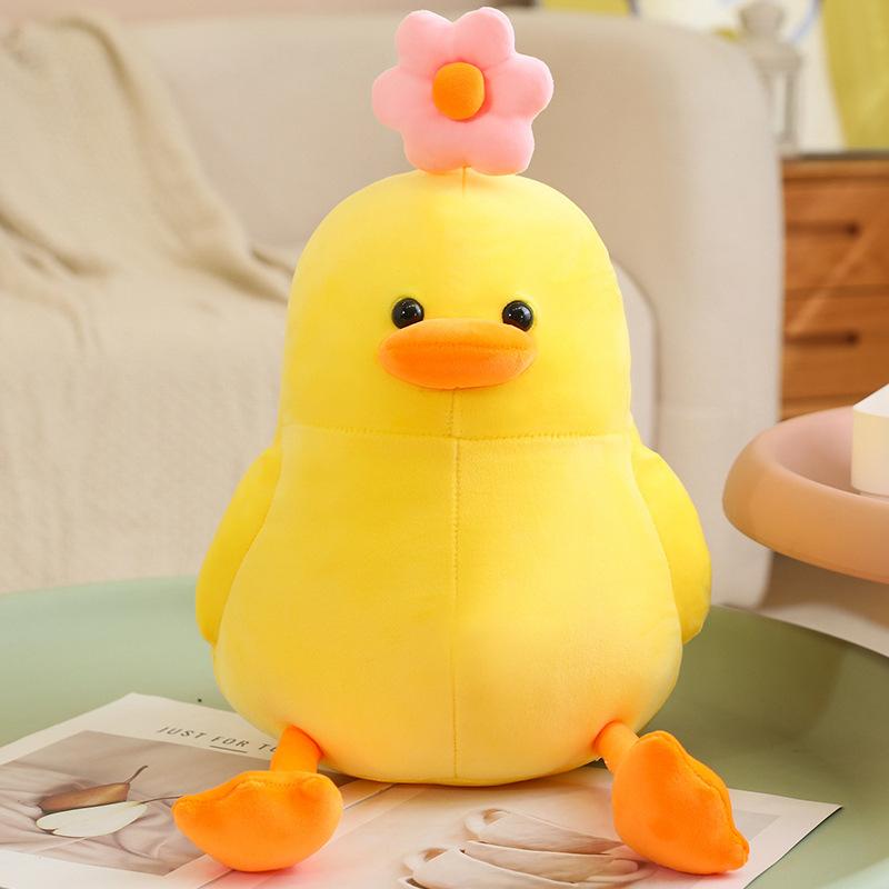 

Cute soft flower duck doll plush toy white duckling doll children s company soothing rag doll 35cm（0.25kg）