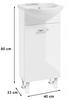 Bathroom Cabinet On Legs with a Washbasin 40x80cm, White Gloss, Laminated Mea