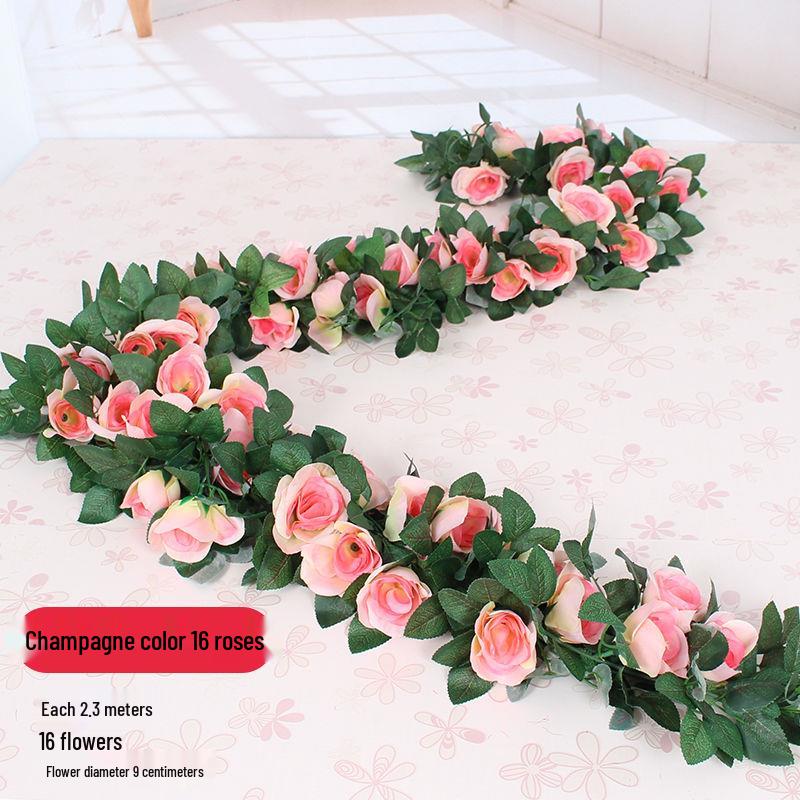 Artificial Rose Flower Vine for Balcony, Staircase, and Railings Decoration