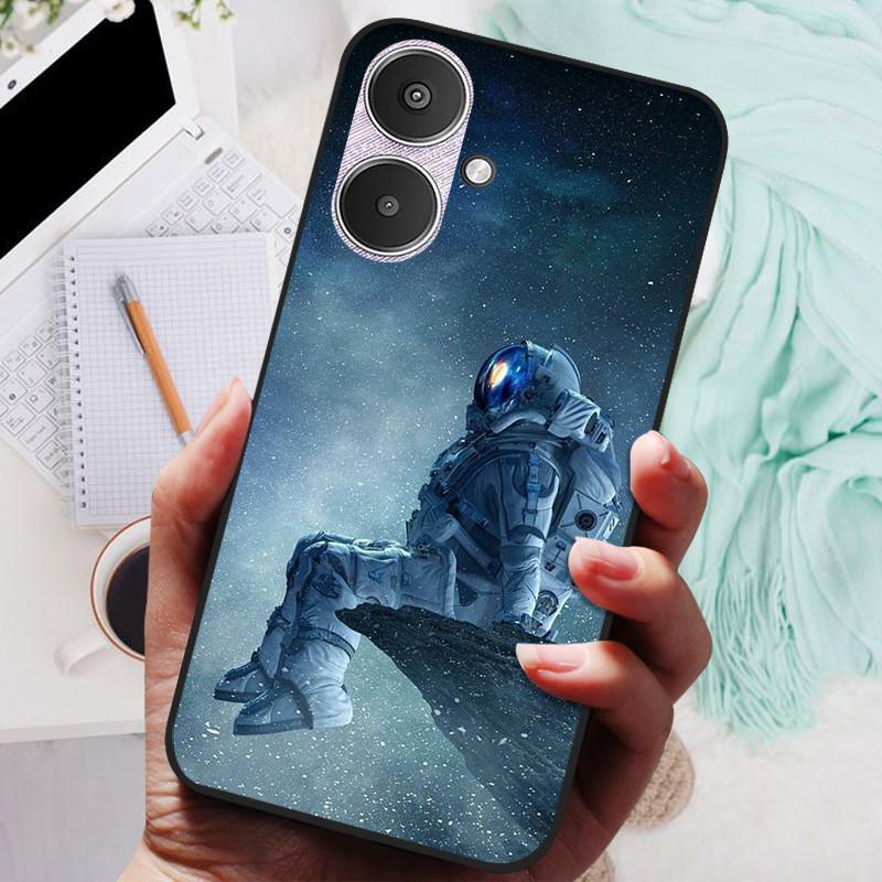 For Xiaomi Redmi 13C 5G Case Black Silicone Bumper Wolf Lions Soft TPU Covers for Xiaomi Redmi 13C 5G Funda Coque Protective