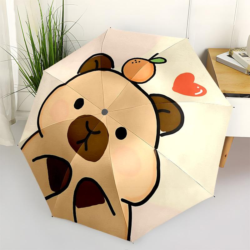 

Cute Capybara Automatic Folding Umbrella Compact 8 rib Design,Unique Style,Suitable for Everyday Outdoor Use,Perfect Gift for Friends a