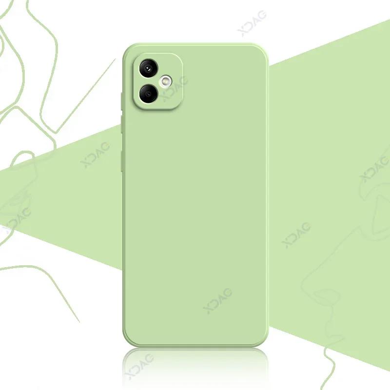 Luxury Square Liquid Cute Silicone Phone Case for Samsung Galaxy F05 Global 360 Soft Protective SamsungF05 Anti-fall Back Covers