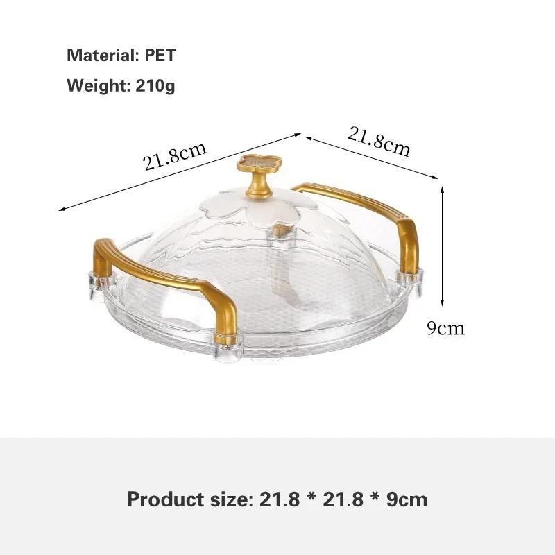 Household Tea Cups, Water Cups, Plastic Tea Trays Nordic Fruit Plate Commercial Storage Tray PET Light Luxury Circular Tray