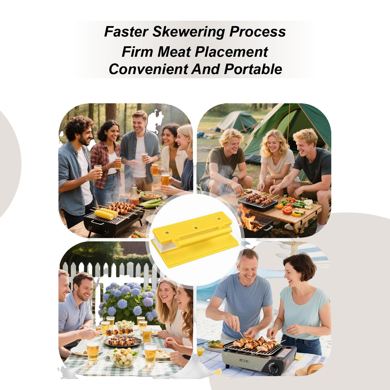 Large Kebab Skewers Mould BBQ Grill Mold Effortless Meat Shaping Maker for Outdoor Preparation Barbecue Camping CN